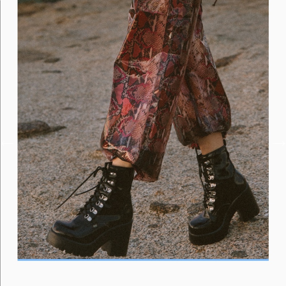 Black leather boots